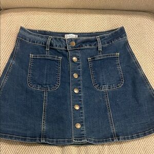 Altar'd State Dark Blue Denim Skirt